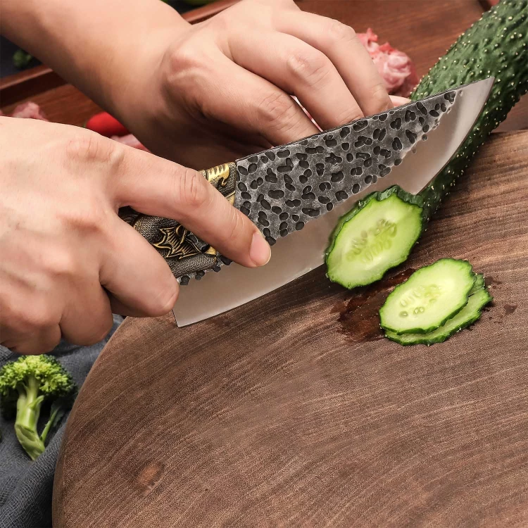 Hand Forged Butcher Knife Meat Cleaver Knife for Home, Restaurant, Outdoor Camping