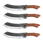 Hand Forged Chef's Knife Camping Kitchen Knife for Cooking, Outdoor Camping 4Pcs