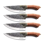 Handmade Professional Chef Knives  Chopping Knife Forged Cleaver Knife with Wood Handle 2P