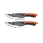 Handmade Professional Chef Knives  Chopping Knife Forged Cleaver Knife with Wood Handle 2P